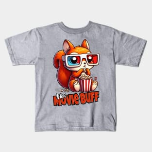 Mini Movie Buff Graphic Tee for Kids | Cartoon Squirrel Kids T-Shirt